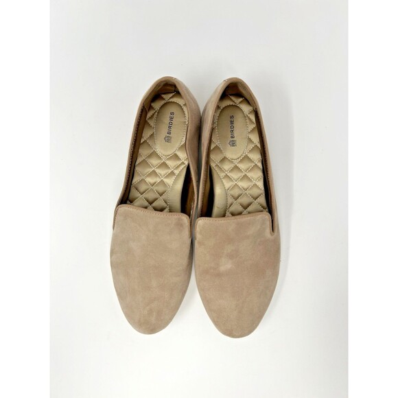 Birdies Starling Flat Slip On Comfort Shoes Loafer Size 10 Latte Suede Leather - Picture 6 of 9